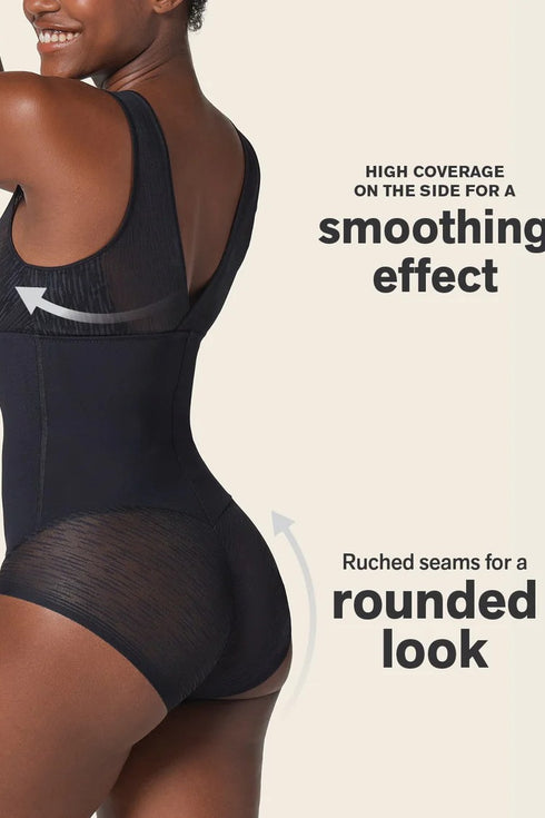 Leonisa Sheer Stripe Detail Sculpting Bodysuit